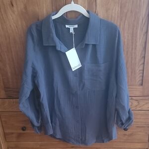 Splendid Cotton Gauze Gray Shirt